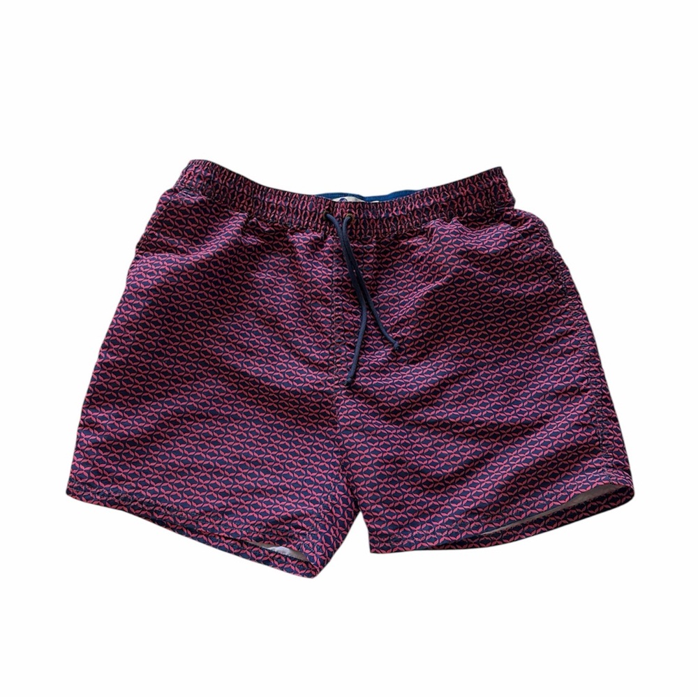 Boden Mens Swim Trunks Sz L Geometric 5" Lined Beach Vacation Preppy‎